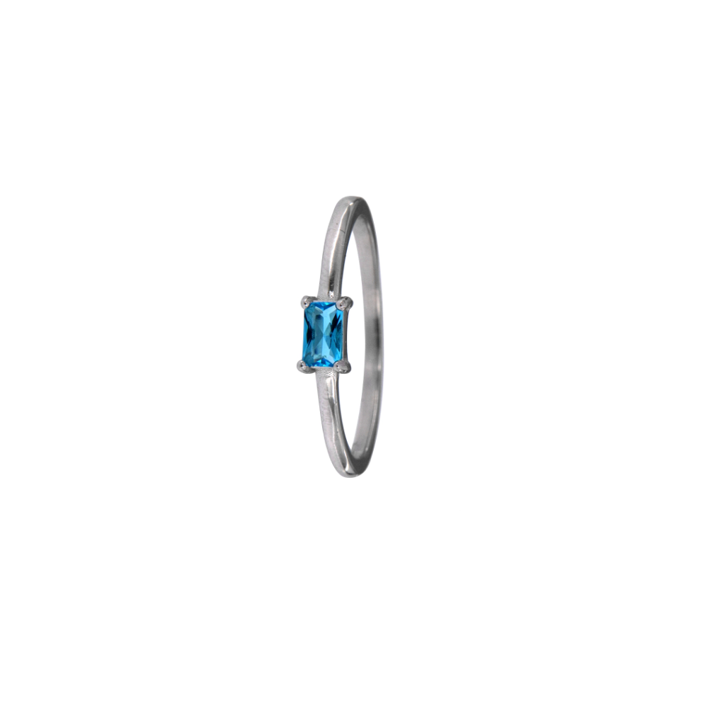 Anel Baguette Azul