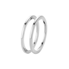 Anel Duplo Sadé Prateado Melano