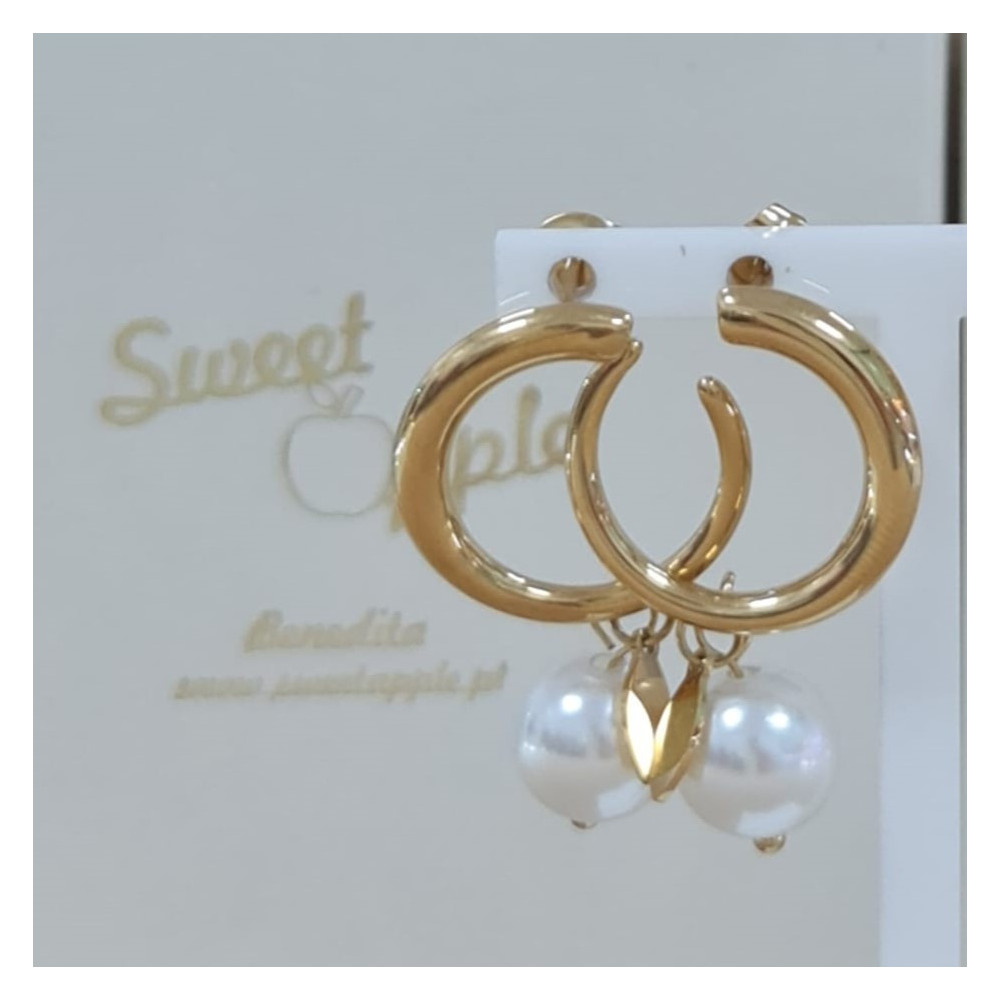 Brincos Circulares c/Pérolas Brincos Circulares c/Pérolas