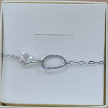 Pulseira Oval c/Pérola Barroca