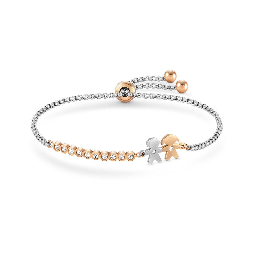 PULSEIRA NOMINATION MILLELUCI MENINO MENINA OURO ROSA