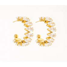 BRINCOS ORTIZ DOURADOS COM ZIRCÓNIAS