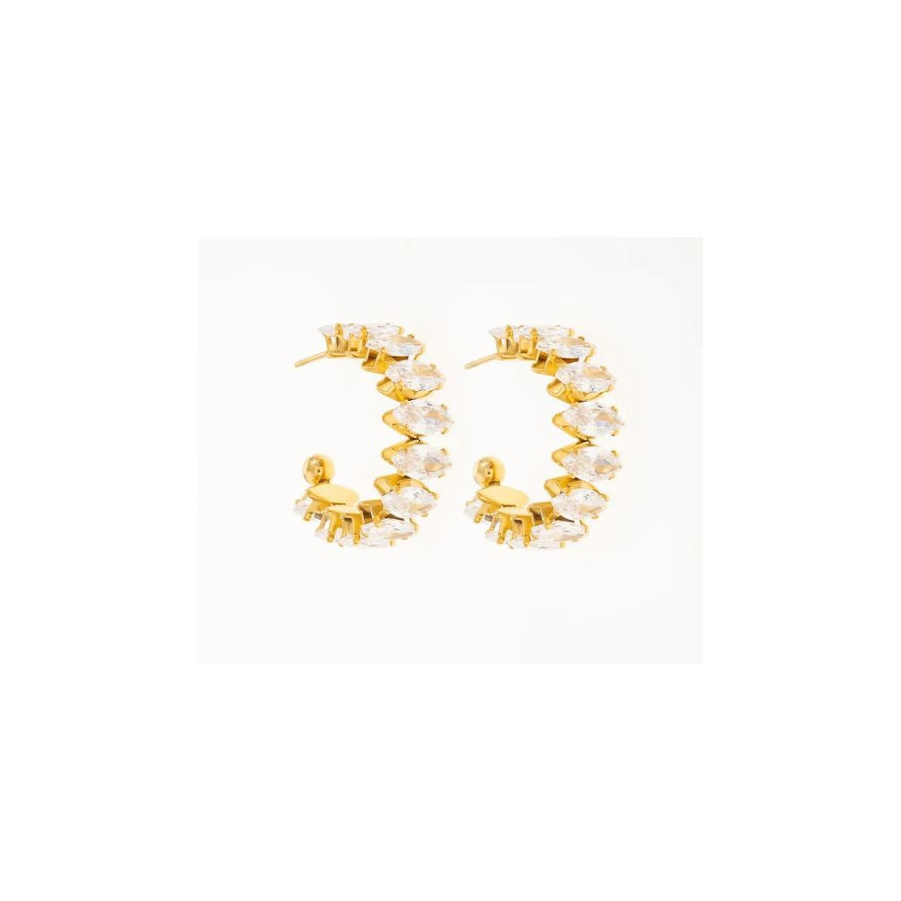 BRINCOS ORTIZ DOURADOS COM ZIRCÓNIAS